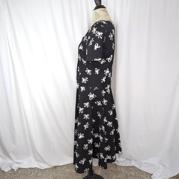 Vintage Maggy London Jeannene Booher Skirt Set Medium Top Black Bow - Picture 7 of 11